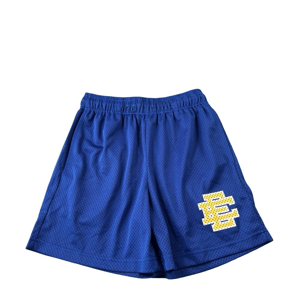 Eric Emanuel Blue Athletic Mesh Mens Basketball Shorts Small EE Logo